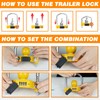 Funmit Trailer Lock Universal Hitch Lock with Combination Lock, fit
