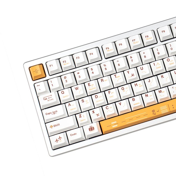 PBT Gaming Keycaps, Minimalist White Keycaps 148 Keys Custom Cherry