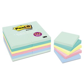 Post-it Color Notes, 1-1/2 x 2, Four Pastel Colors, 12 100-Sheet Pads/pack