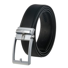 Men’s Belt with Silver Buckle - Classic and Durable for Business and Formal