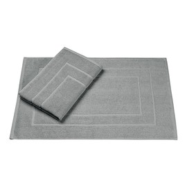 Homewell Bath Mat | 50 x 70 cm Set of 2 | 100% Cotton | Shower Mat Double Pack | Colour: Grey