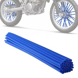 IUVWISN Motorcycle Spoke Skins,Spoke Covers Wheel Wraps Universal for TTR 125 TTR110 TTR90 YZ80 YZ 125 YZ125X YZ250F PW50 PW80 SSR 110 125 8"-21" Rim Dirt Pit Bike ATV Blue
