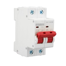 Circuit Breaker 2P DC 500V MCB 16A DIN Rail Mount Protection Switch 6000A Breaking Capacity