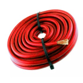 225FWY 4 Gauge Copper Red Power Marine Grade Stranded Soft Wire with 4 AWG Terminals