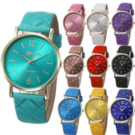 yunanwa 10 Pack Women Men Unisex Platinum Watches Roman Leather Band Analog Quartz Wrist Watch