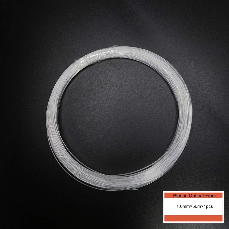 AZIMOM PMMA Plastic End Glow Fiber Optic Cable 1mm(0.04in) 50m(164ft)/Roll