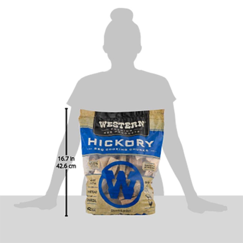 Western Premium BBQ Products Hickory BBQ Cooking Chunks, 570 cu