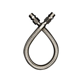 Industrial Grade Compressor Jumper Hose Both Sides Fittings Rotate Freely 1/2" NPT Male x 20" Length, 750°F，450 PSI Flexible Whole body Stainless Steel Metal Hose
