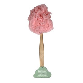 dearcloud Daily Purifying XL Loofah Brush – Exfoliating Body Exfoliator Scrubber with Long Handle for Shower - Shower Scrubber for Body (Peach)