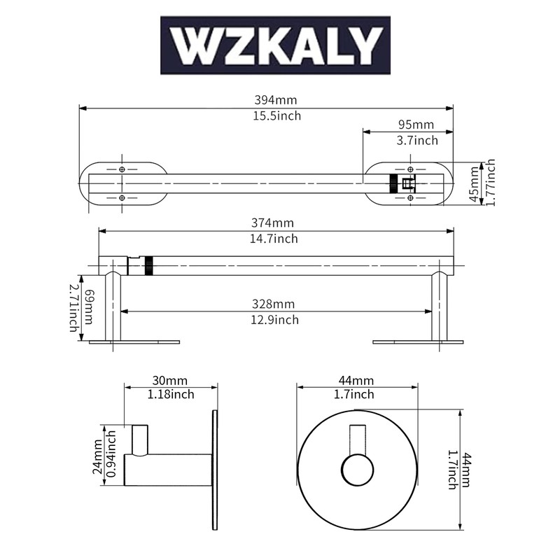 WZKALY Paper Towel Holder Under Cabinet, Self Adhesive or Wall