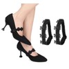 2 Pairs Black Shoe Straps Womens Elastic Detachable Buckle Shoe