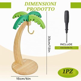 Porta Banana in Legno con Gancio per Banane, Porta Frutta