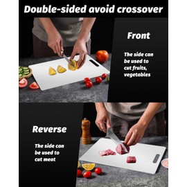 2025 New Titanium Cutting Board,Titanium Cutting Boards For Kitche, Dishwasher Safe Double-sided Titanium Chopping Board & Fruits,Meat& Vegetable Peeler with Anti-slip Mat(18"L x 12"W)