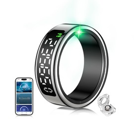 Smart Ring 5.Generation【JZ5.1-Chip & 0% Messfehler】【Militärgeprüftes Titan - Design & IP68】Fitness Ring - 30-Sprachen - Support Smartringe für Damen & Smart Ring Herren für Android IOS Silver #10