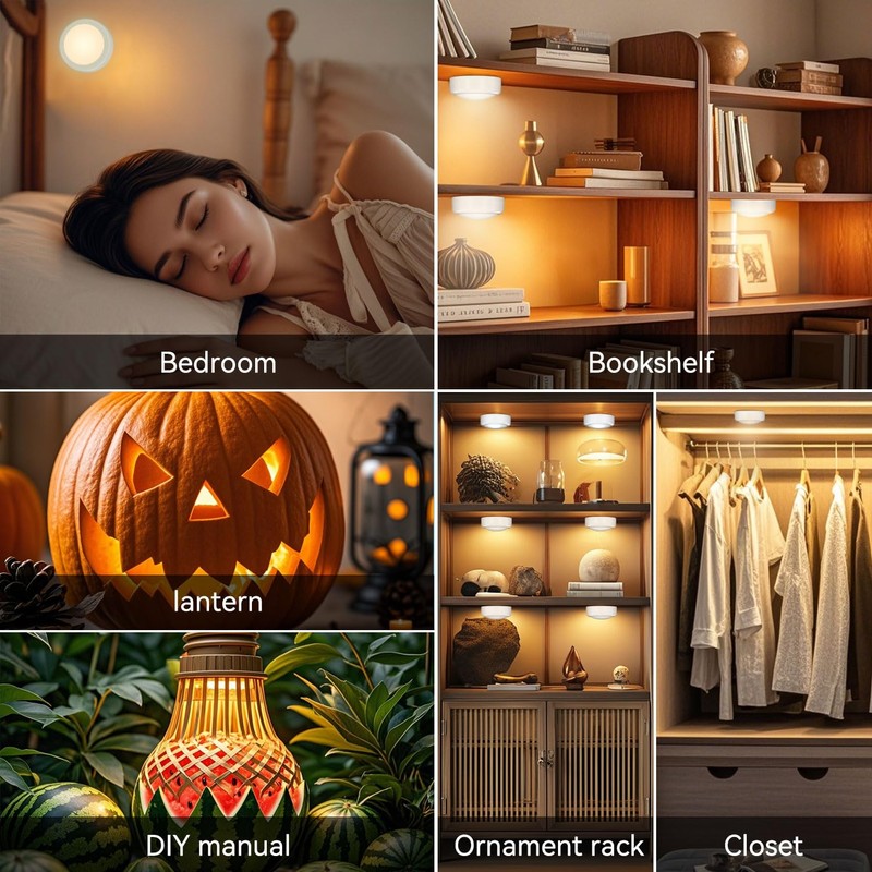 BESTDLCLITE LED Puck Lights with Remote, 13-Color Under Cabinet Lighting