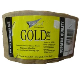 Capitol Gold Line Carpet Tape | Hot Melt Carpet Seam Tape | Smokeless & Odorless Silicone Release | For Use in High Traffic Areas | 66 Foot Roll