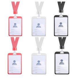 6 Pcs Porta Gafete Aluminio con Cordón Gafete Funda para Tarjeta de Identificación con Correa Porta Credencial Impermeable Adecuado para Tarjetas de Crédito Etc (6 Pcs)