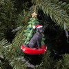 Black Labrador Retriever 4 Inch Santa Dog Resin Christmas Ornament