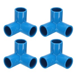 uxcell 3 Way PVC Pipe Fittings, 1/2 Inch Furniture Grade Elbow Pipe Connector, 90 Degree PVC Elbow Side Outlet Fittings for Build PVC Furniture DIY Garden Shelves (10 Pack), Blue
