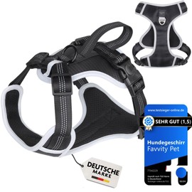 FAVVITY PET Dog Harness for Small, Medium and Large Dogs - Padded [Reflective] Anti Pull | Choose the Harness for Your Dog Now (Black, Small Dog (S))