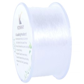 KONMAY 1 Rolls 0.5mm Round Stretchy Bracelet Strings with Organizing Case, 130 Yards Clear Crystal Elastic Thread Cord for Jewelry Bracelets Making and Beading