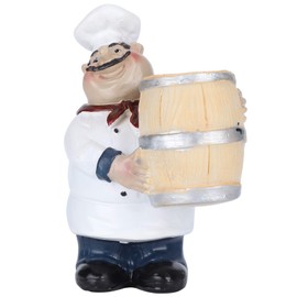 WGFOIP Retro Resin Chef Statue, Toothpick Holder Nordic Figurine Fat Chef Figurine for Kitchen Table Decoration