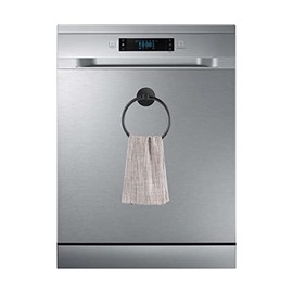 304 Stainless Steel Black Magnetic Towel Ring for Refrigerator, Dishwasher, Laundry Washing Machine, Stove and Etc