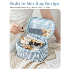 4 Pcs Makeup Bag Corduroy Cosmetic Bag，Cute Makeup Pouch，Travel Toiletry Make Up Brush Storage Bag，Travel Essenitial for Women