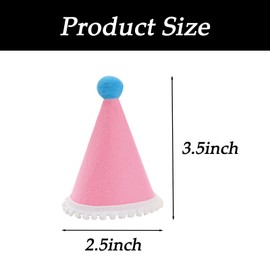 10 Pcs Dog Birthday Hat Set for Small Medium Dogs Cat Puppies, Mini Party Hat with Adjustable Headbands, Cute Pet Hat with Pompons for Birthday Christmas Party Decoration Accessories (Mini 2.5 Inch)