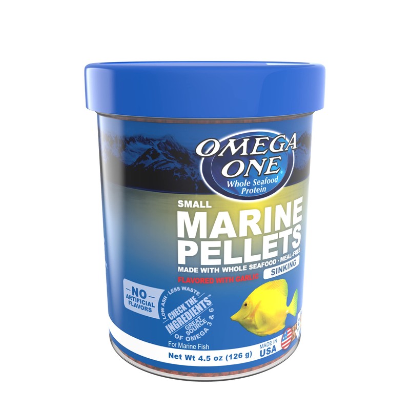 Omega One Garlic Marine Small Sinking Pellets, 4.5 oz.