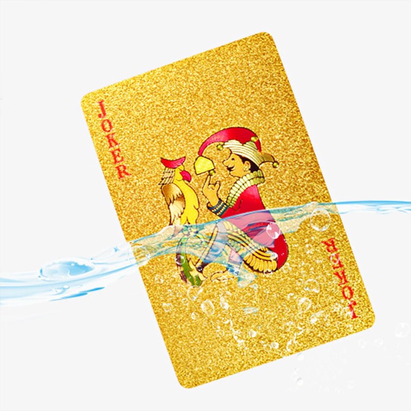 PMLAND Gold Waterproof Playing Cards - Poker Deck for Parties