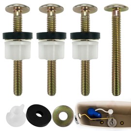 Pack of 4 Universal Toilet Seat Bolts and Screws, Toilet Seat Attachment from Top, Toilet Seat Fixed, Toilet Seat Lid Screws, Toilet Seat Fixing Screw for Toilet Seat