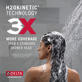 Delta 7-Setting Chrome Wall-Mount Handheld Shower Head with ProClean Spray, Hand Held Shower Head with High Pressure Spray, Lumicoat Chrome 59584-PR-PK