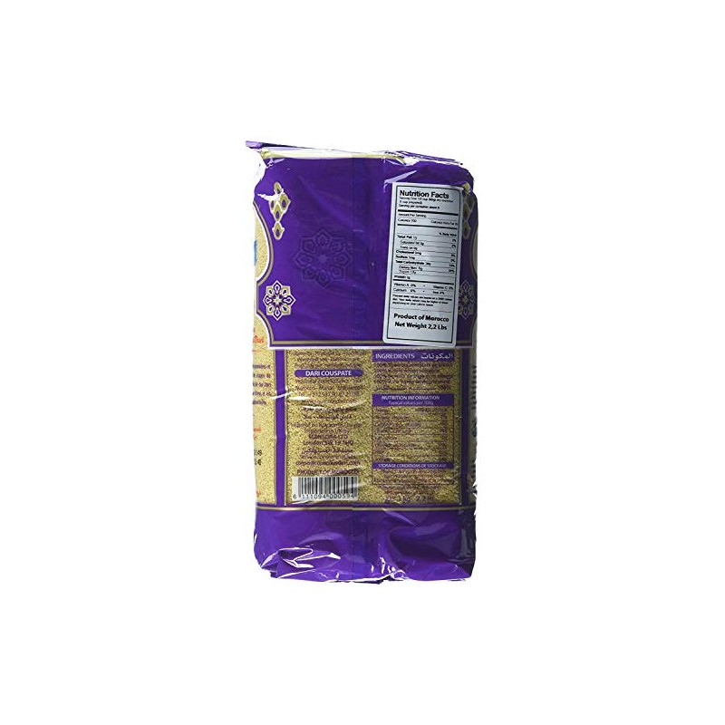 Dari Premium Moroccan Couscous (Whole Wheat), 2.2 Pound (1.0 Kg)