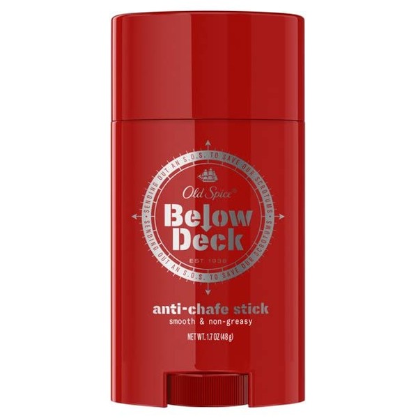 Old Spice Below Deck Anti-Chafe Stick 1.7oz - Smooth, Non-Greasy Skin Moisturizer for Sensitive Skin, Pack of 3