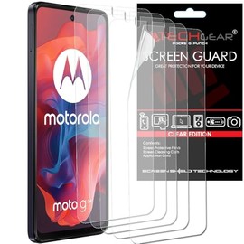 TECHGEAR [5 Pack] Screen Protectors Compatible for Motorola Moto G04, Moto E14, Moto G24 & Moto G04s, CLEAR LCD Screen Protectors Cover Guards