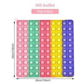 jiuzcare Pop It Fidget Toy 20 x 20 cm Push Bubble Fidget Children Number Stress Relief Toy Tool Awareness Digital Sensory Toy Educational Toy Macaroon