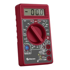 STEREN Multimetro Digital Economico Color Rojo