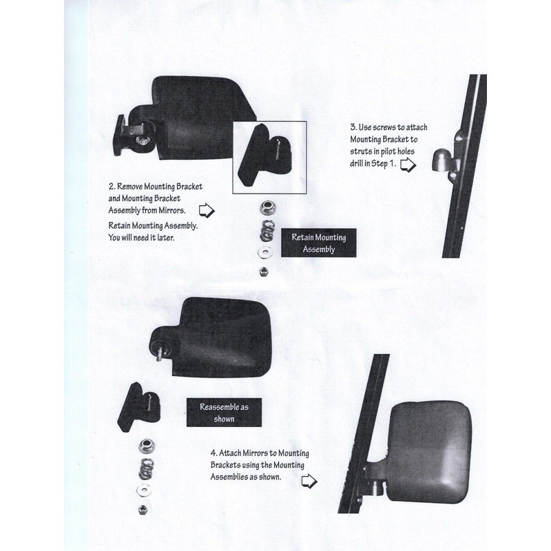3G New Pair (2) Folding Side View Mirrors for Club