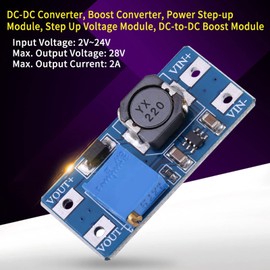 DC Boost Module, MT3608 DC to DC Voltage Regulator Output Voltage Adjustable Step-up Boost Converter Power Supply Module, Max Output Current 2A