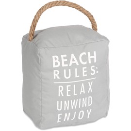 Pavilion Gift Company Reglas de playa: Relax Unwind Enjoy Tope para puerta, gris claro, 5 x 6 pulgadas