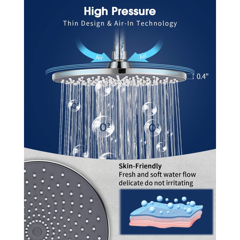 Large Shower Head VMASSTONE 9In High Pressure Showerhead - Tool