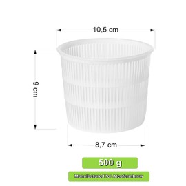 AlcoFermBrew 5 x Cheese Mould 10.5 x 8.7cm - Variations | Plastic Cheese Form | Basket for Cheese