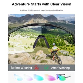 BATFOX Polarized Sport Sunglasses for Men & Women,Cycling Glasses with TR90 Frame for Running Cycling Fishing Driving