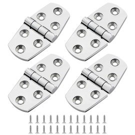 316 Stainless Steel Boat Hatch Hinges,3 inch x 1-1/2 inch (76 x 38mm) Polished Marine Hinge,Marine Boat Hatch Heavy Duty Hinges with Screws,for Boats, Yachts, Doors, Deck,Windows, Cabinets (4 Pack)
