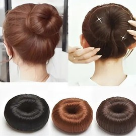 Dung hair wig, dumpling hair, hanbok bun hair, flight attendant hair, hair mulberry up-style wig, hair band - Color: Black / 똥머리가발 만두머리 한복 올림머리 승무원머리 헤어뽕 업스타일 가발 머리끈 - 색상:블랙