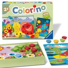 Ravensburger 24591 My Wood Colorino Children's Game for Learning to Colour, Plug-in Game without Plastic with Wooden Stones, Games and Toys from 2 Years, Wooden Toy