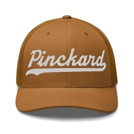 Pinckard Hat Pinckard Trucker Hat Baseball Script Embroidered Cap Vintage Sports Mesh Swoosh Gift Souvenir Headwear AL Caramel