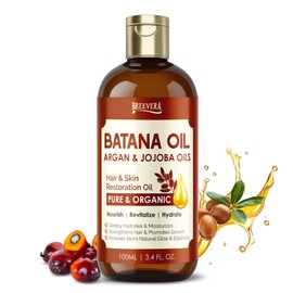 BREEVERA Batana Oil with Argan & Jojoba Oils – Hair & Skin Restoration Oil, Hydrates, Strengthens Hair, Promotes Growth, Restores Skin Glow & Elasticity, 100ml | 3.4 fl. oz.
