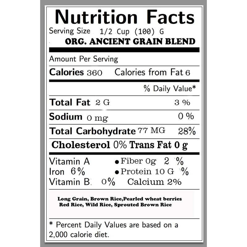 dmarketline 5 LB Grown Organic ANCIENT GRAIN BLEND Wild,Red, Brown